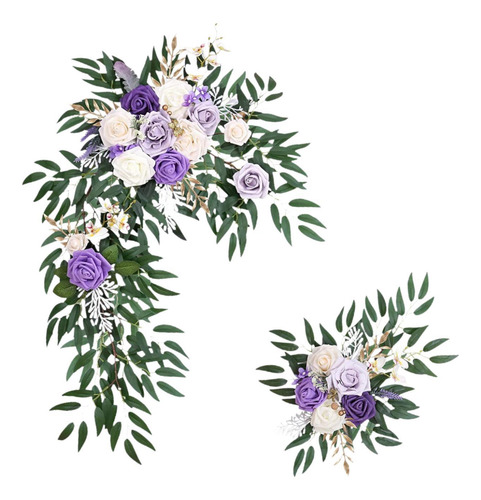 2x Flores De Arco De Boda Flores De Esquina Verdes Para