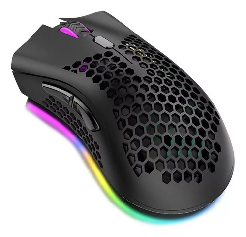 Mouse Gamer Rgb Soft Pro 7.200 Dpi 7 Botões R8 Cor Preto