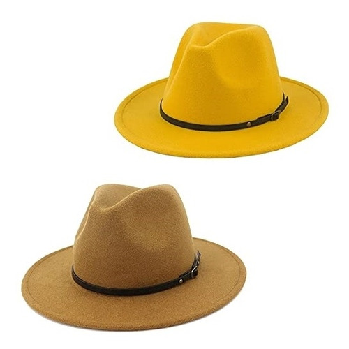 Gorros Sombreros Y Boinas Clásicos Lana Amarillo Talla Única