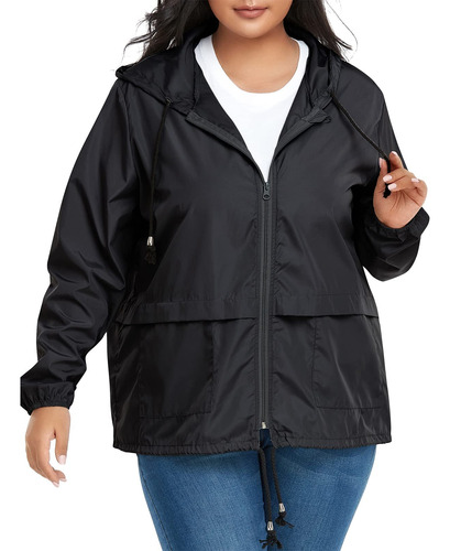 Chaqueta De Lluvia Ligera Para Mujer Talla Grande Impermeabl