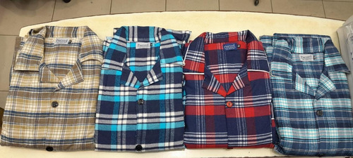 Imagen 4 de 8 de Pijama Hombre Invierno Abotonado Casaca Prendida Viyela