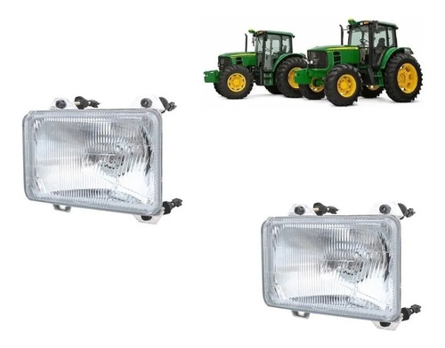 Par Farol Dianteiro Trator John Deere Linha 6000+lampada H4