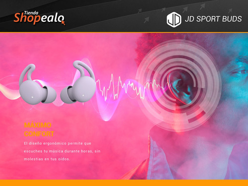 Imagen 4 de 8 de Auricular Inalámbrico Bluetooth In Ear Jd Sport Buds Lila -*