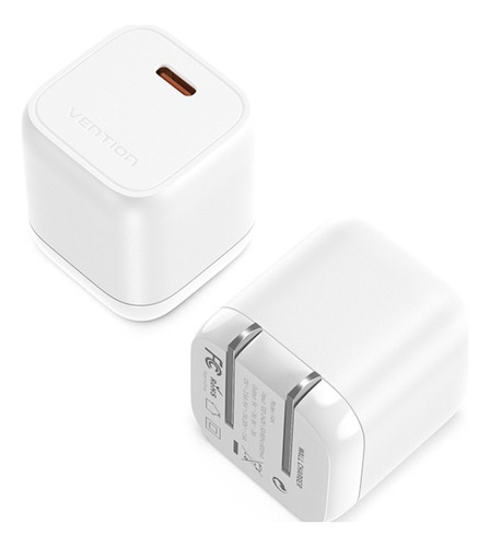 Vention - Cargador Pared 30w 1 Puerto Usb-c Gan Blanco