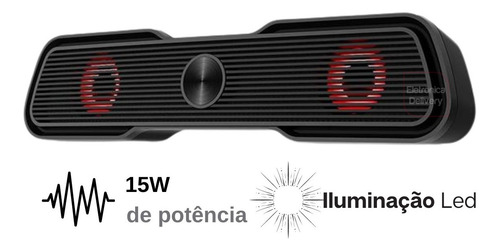 Imagem 3 de 5 de Soundbar Multilaser 2.0 Gamer 15w Rms Led - Sp953