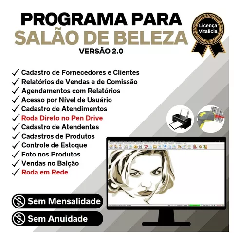 Programa Salão de Beleza e Estética com Agendamento e Vendas v2.0