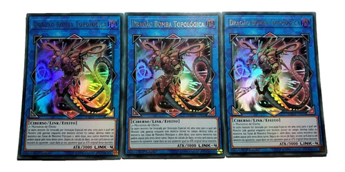 Yugioh 3x Topologic Bomber Dragon Ultra Em Português 