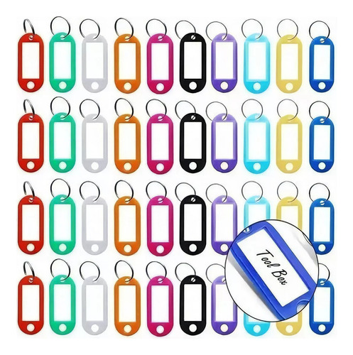 50pcs Llaveros Etiqueta Identificador Colores - S0809