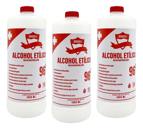 Alcohol Etilico 96 Grado Alimenticio 1 Litro Envio Gratis X2