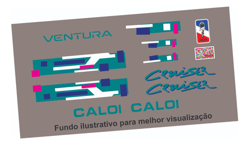 Antigo Grafismo Caloi Cruiser Ventura Mod 2 Azul