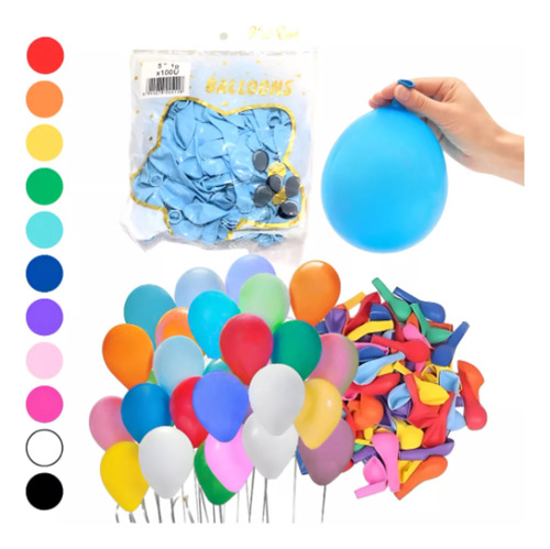 Globos Látex Opacos 5 Pulgadas X100 Unidades Rosa