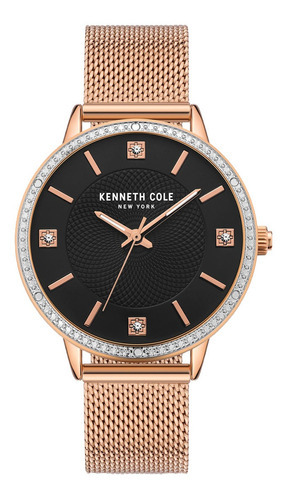 Kenneth Cole - Reloj Análogo Kcwlg2176301 Mujer Color De La Correa Oro Rosa Color Del Bisel Oro Rosa Color Del Fondo Oro Rosa
