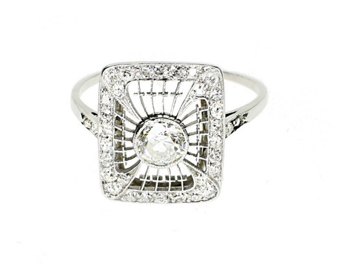 Anillo Diamantes  Platino Detalles  - Free Watch (Reacondicionado)