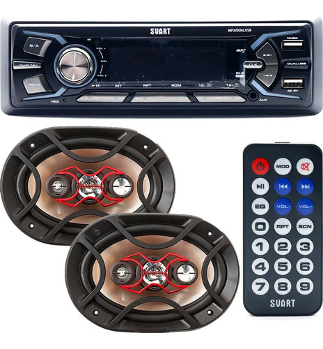 Rádio Automotivo S500 Svart Tech One Mp3 Player Bluetooth