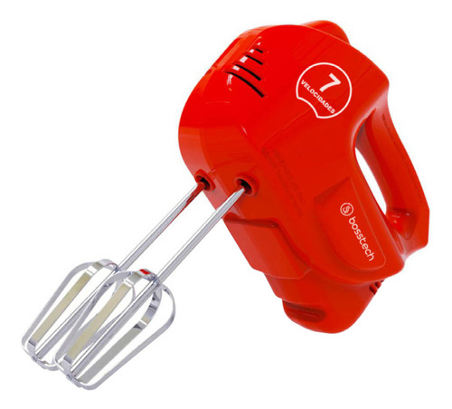 Batidora Domestica Bosstech M2 7 Velocidades 200 Watts Rojo