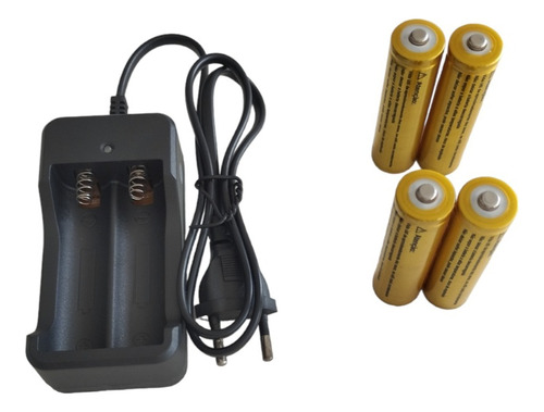 Kit Carregador Duplo+4 Baterias 18650 3,7/4,2v 9800mah