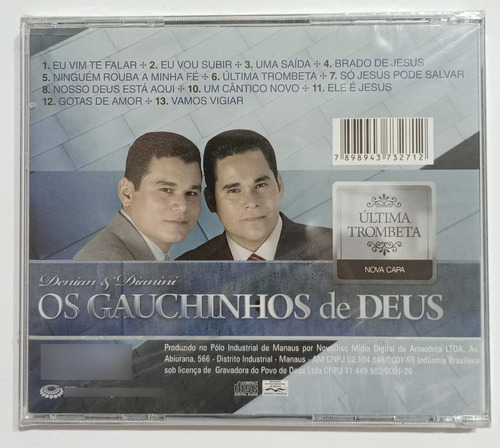 Cd Os Gauchinhos De Deus: A Última Trombeta, De Denian E Dianini. Sertanejo Gospel Editorial Graça Music, Capa Dura, Edição Musical Cd Em Português