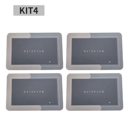 Kit4 Tapetes Para Banheiro Tapete Mágico Ultra Para Absorçã