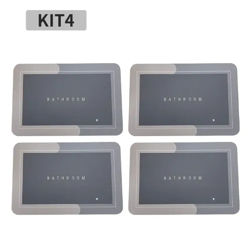 Kit4 Tapetes Para Banheiro Tapete Mágico Ultra  Para Absorçã