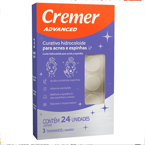 Curativo Hidrocoloide Para Acnes E Espinhas Cremer - 1 Caixa Nome Do Desenho Transparente