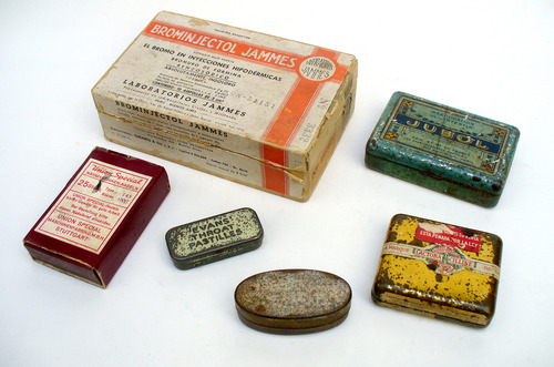 Cajas Y Latas De Remedios O Medicamentos Antiguos/ Farmacia (Usado)