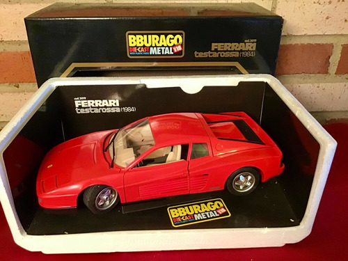 Carrito De Colección Bburago Ferrari Testarossa Rojo 1984