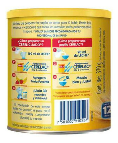 Cereal Con Leche Cerelac Probióticos A Partir De 1 Año 370 G