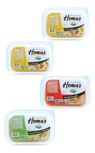 Imagem 1 de 1 de Kit Homus Orgânica - Patê Grão De Bico Ecobras - 4 Unidades