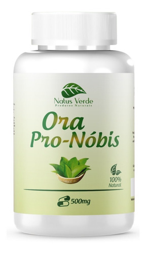 Imagem 1 de 3 de Ora Pro Nobis 500mg 60 Cápsulas Vitaminas B1 B2 B3