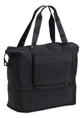 Bolsa Saco Viagem Dobrável Expansível Resistente Água Seco Cor Preto