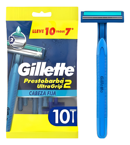 3 Pza Rastrillo Gillette Prestobarba Ultragrip2 Con 2 Hojas