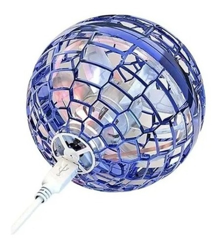 Imagen 7 de 7 de Pelota Azul Voladora Mágica Con Luz Led Diseño Portatil