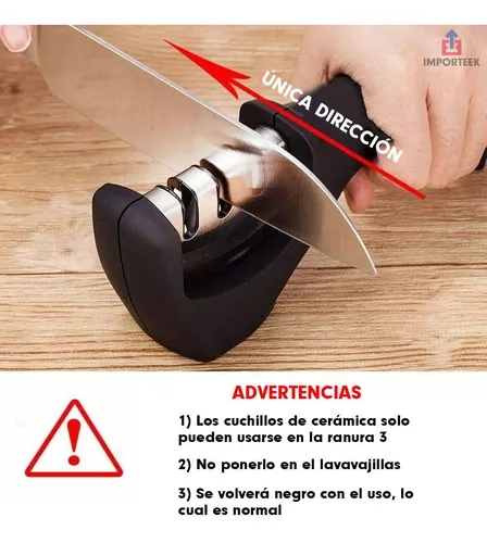 Afilador De Cuchillos Cocina 3 Etapas Manual Ergonómico