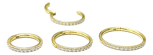 Piercing Argollita Microcristales Malak Unico Dorado 0.8 10mm
