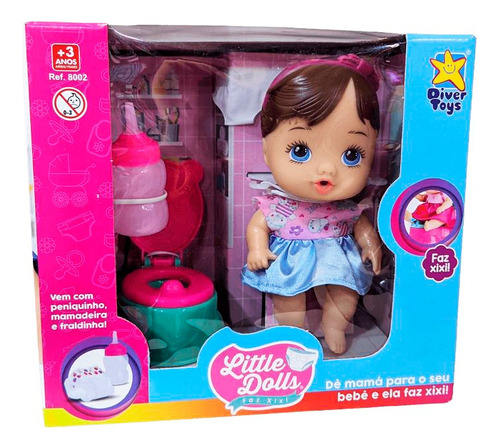 Muñeca Aprendiendo Ir Al Baño Morocha - Little Dolls Premium