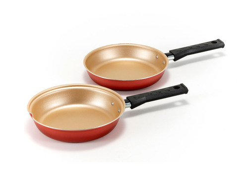 Panquequeira Dupla 18cm - Antiaderente Teflon - Não Gruda Cor Cereja