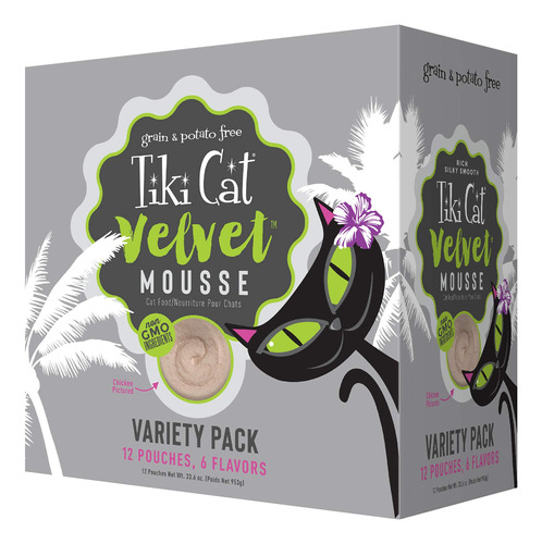 Tiki Cat Velvet Mousse - Alimento Humedo Sin Granos Con Una