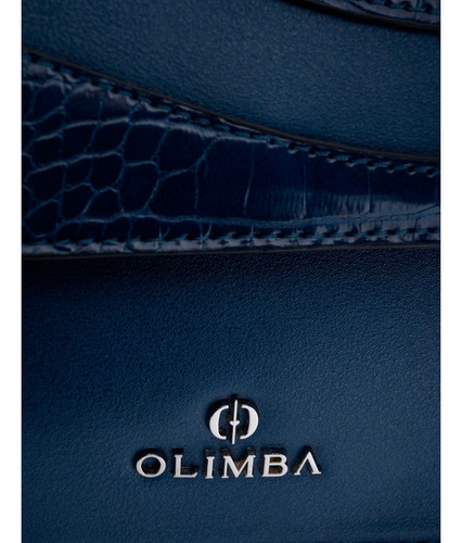 Bolsa Mujer Crossbody Olimba Con Correa 88481 Azul Oscuro Lisa Oro