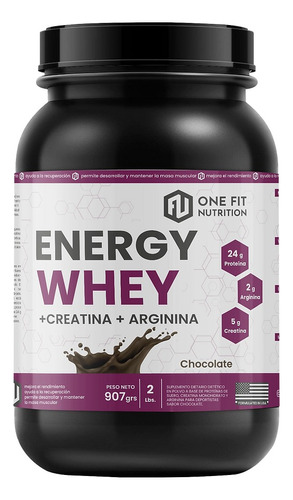 One Fit Crea + Prote Energy Power Whey Protein 907g Vainilla Sabor Chocolate