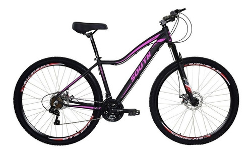 Mountain bike Southbike Schon 2019 aro 29 15" 21v freios de disco mecânico câmbios Shimano cor rosa