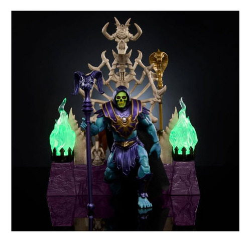 Skeletor With Havoc Throne - New Eternia - Detallle Empaque (Usado)
