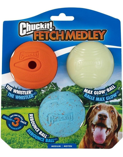 ¡chuck! Fetch Medley Ball Set Juguetes Para Perros, Mediano 