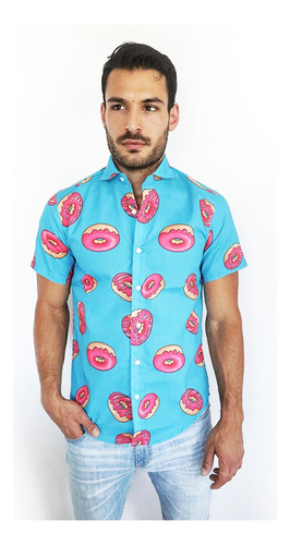 Camisa Hombre The Simpsons Donuts Exclusiva Diseño Homero
