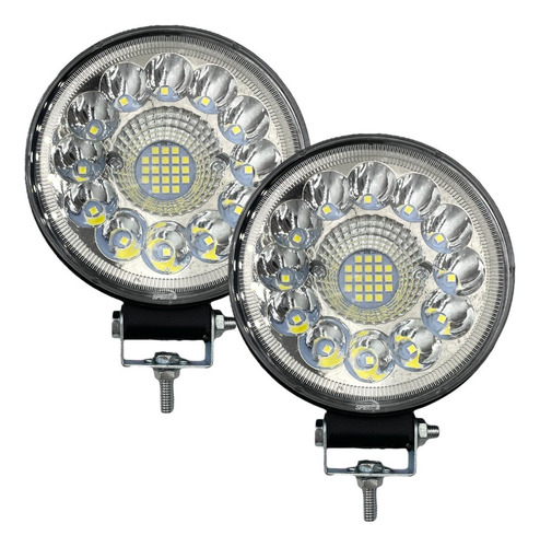 Par Faros 33 O 41 Led Redondo O Cuadrado Luz Fija Y Estrobo