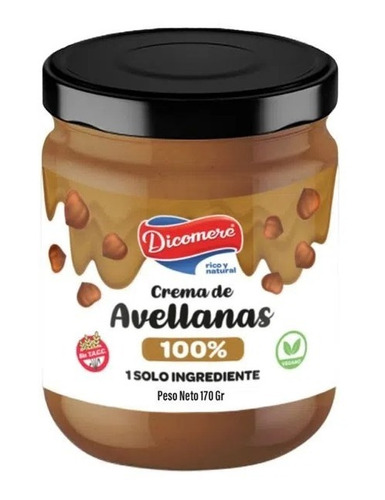 Crema De Avellanas 100%  Dicomere 170 G