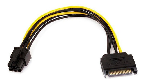 Cable Adaptador Corriente Poder Sata 15 Pin Pci-e 6 Pin