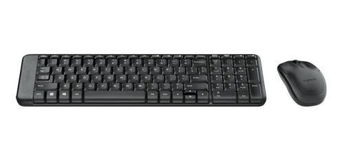 Kit Teclado Y Mouse Inalambrico Logitech Mk220 Color del teclado Negro