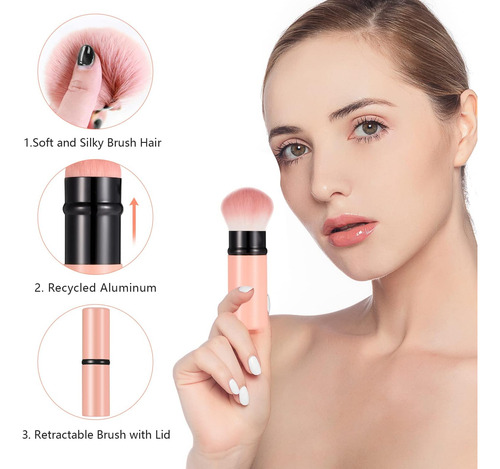 Brocha De Maquillaje Retráctil,brocha Viaje, Brocha Portátil