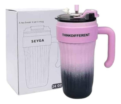 Vaso Termo Para Agua Café 860 Ml Con Manilla Y Bombilla 