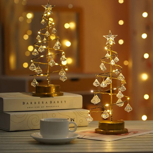 Lámpara De Árbol De Cristal De Navidad Con Colgante De Crist